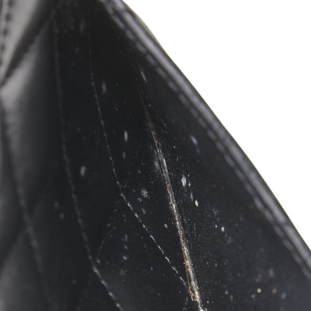 CHANEL Black Lambskin Leather Logo Wallet - Picture 7 of 16